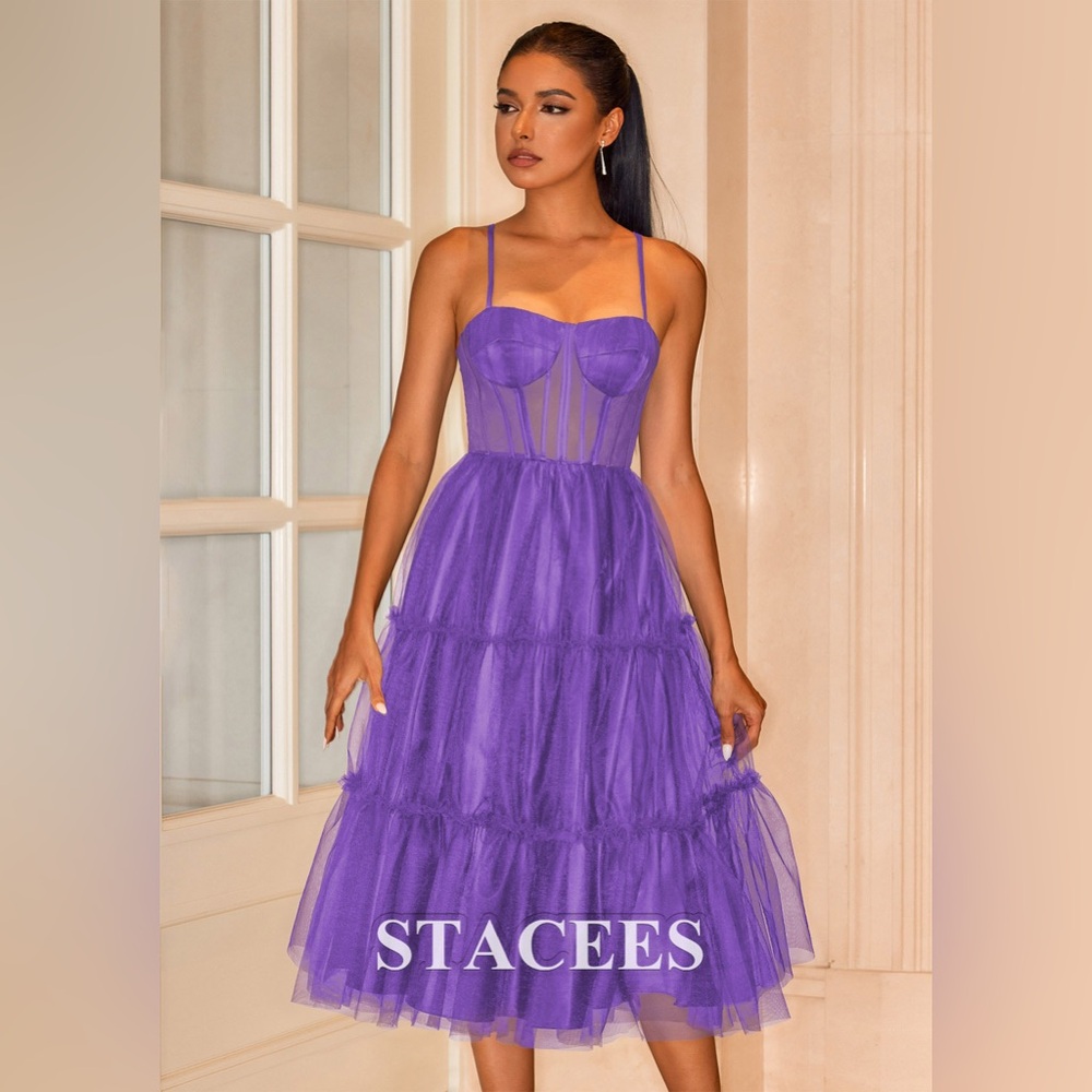 STACEES | $124 R Purple Women's Midi Dress